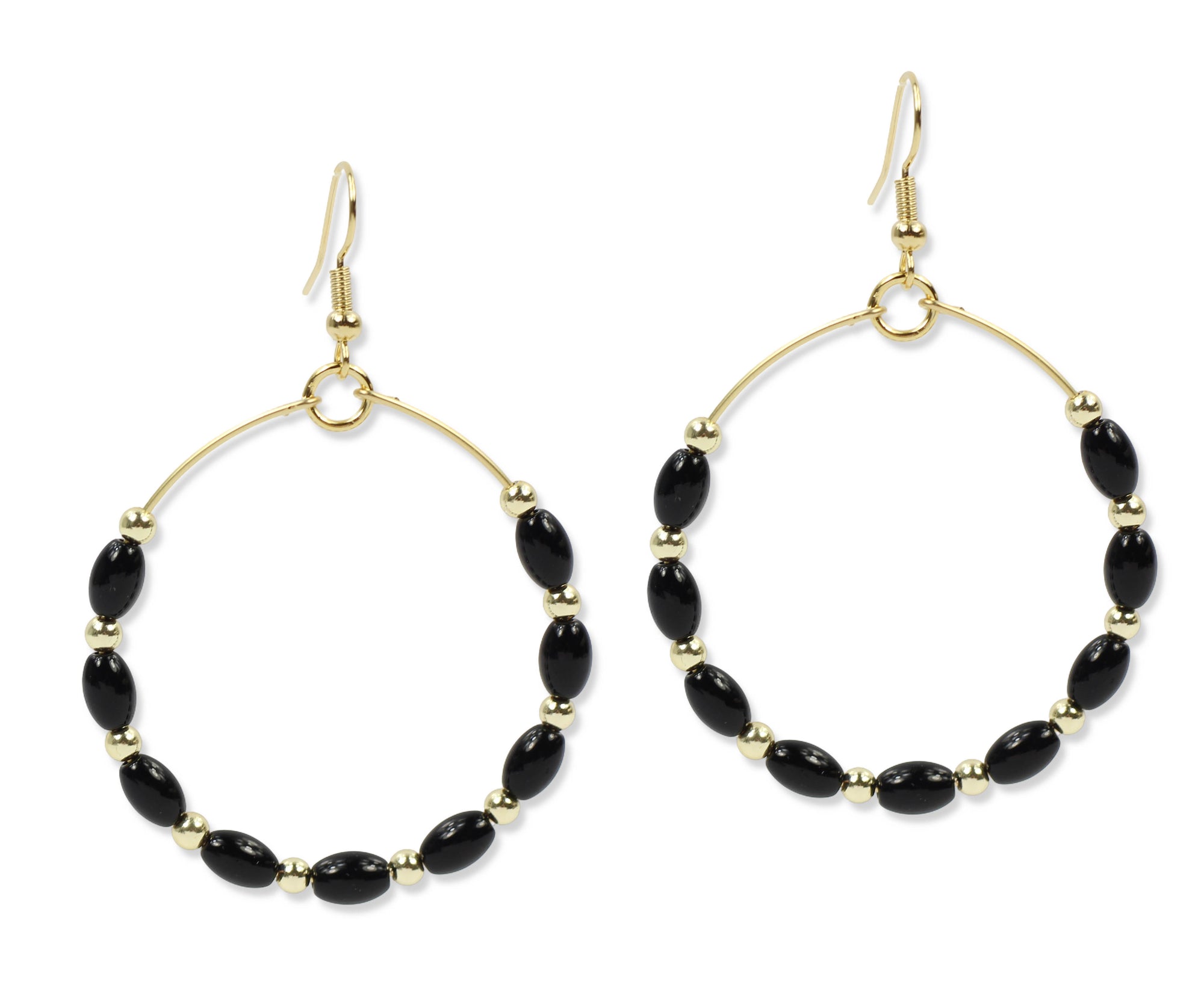 The Chloe Earring - Black Rice Bead