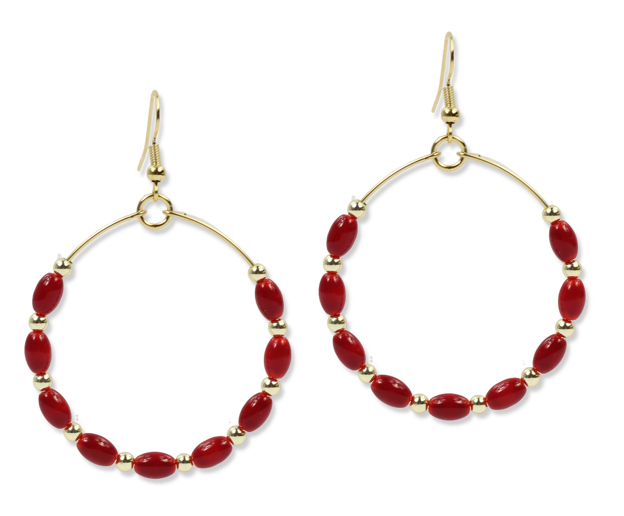The Chloe Earring - Red Rice Bead