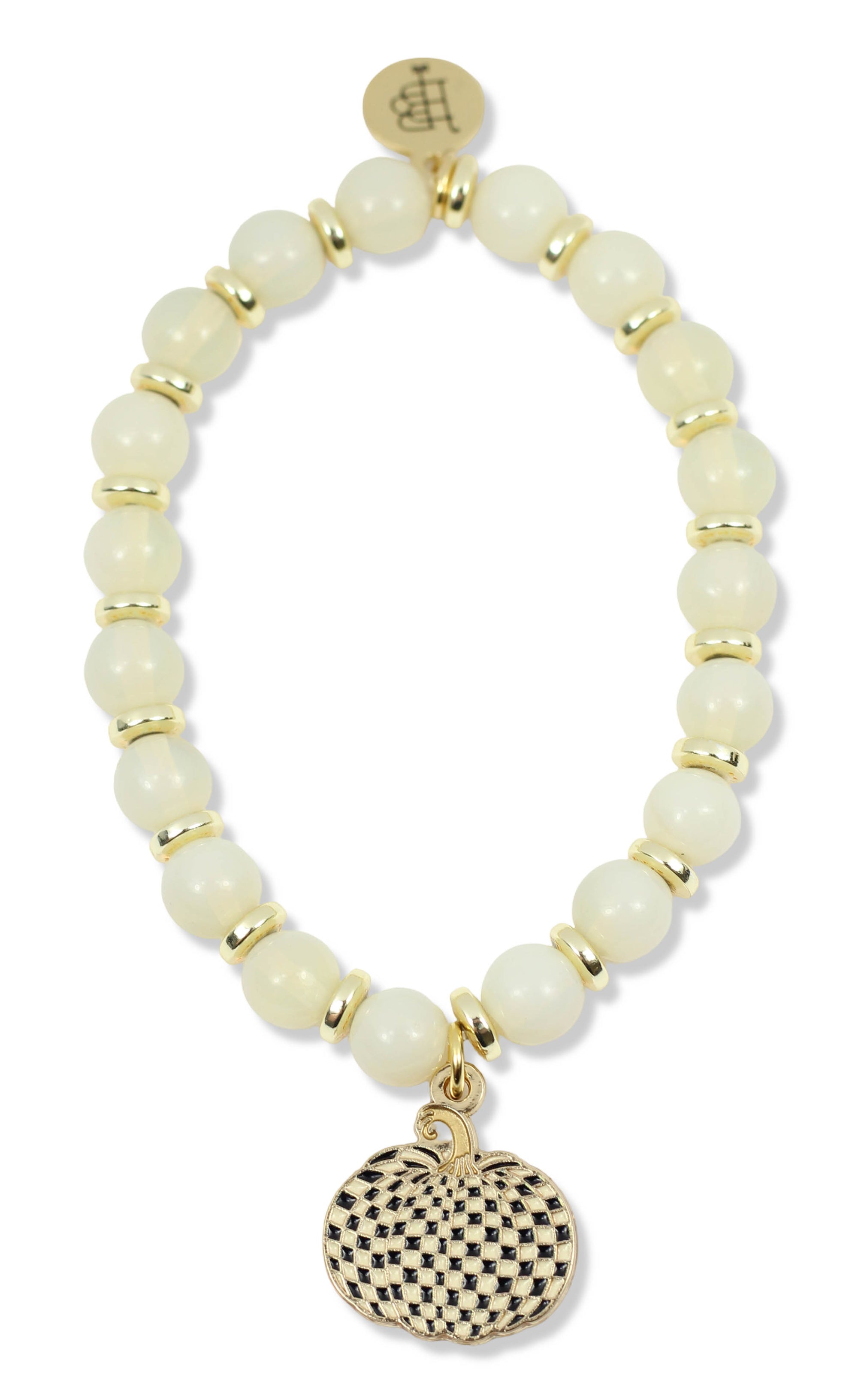 Annie Stretch Bracelet - Opal Glow with Pumpkin Charm