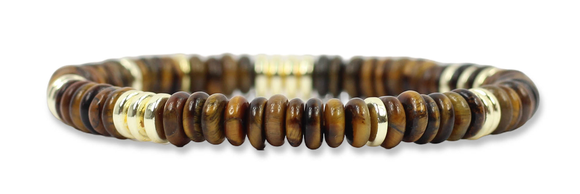 Annie Stretch Bracelet - Tigers Eye Slice