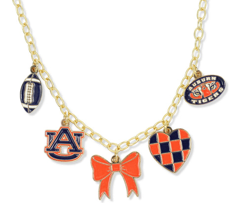 Gameday Charm Necklace - Auburn Tigers