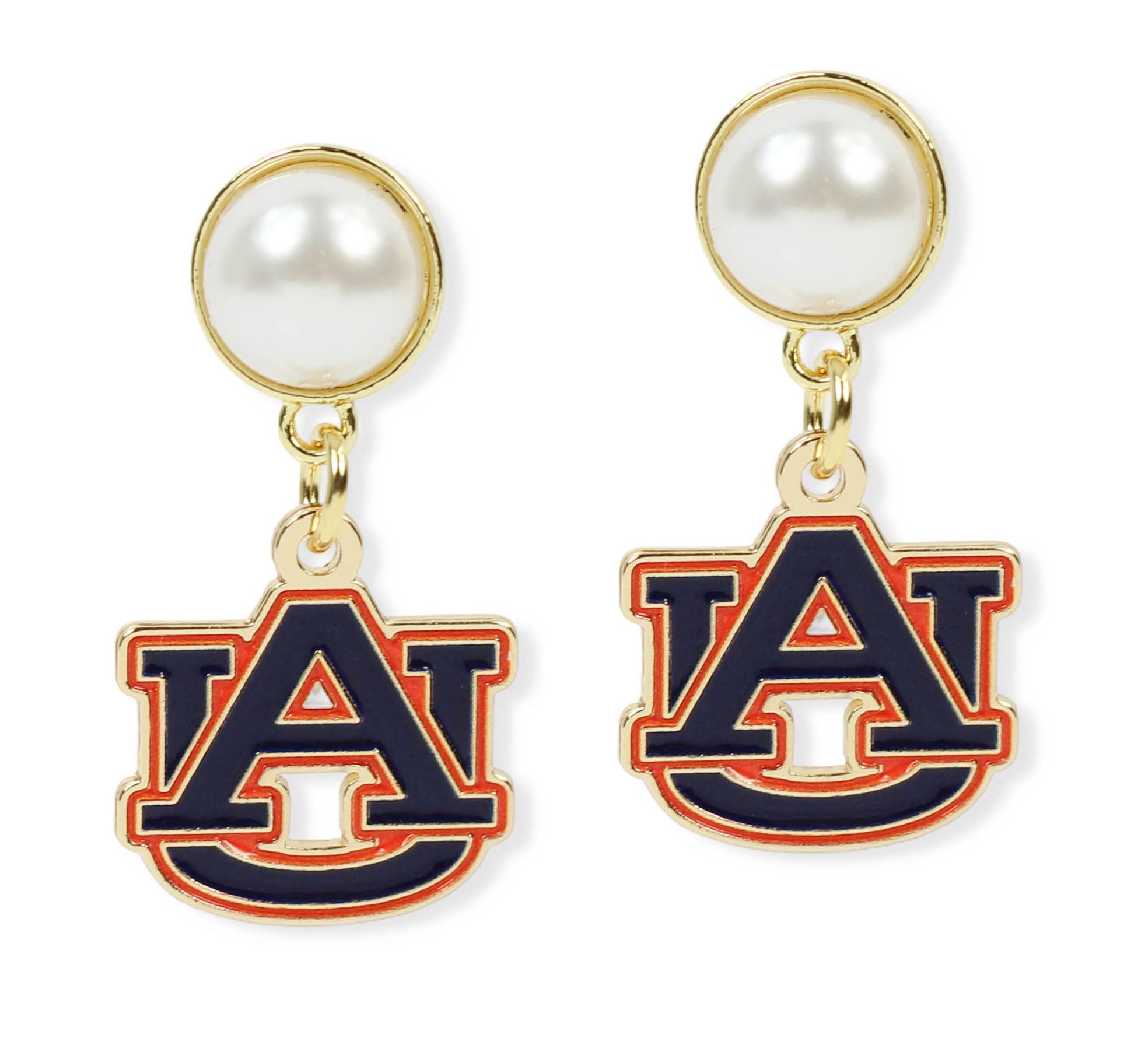 Auburn University Logo Pearl Earring