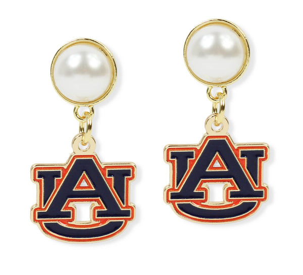 Auburn University Logo Pearl Earring