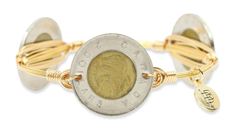 The Antique Coin Bangle Bracelet - Canadian Bear