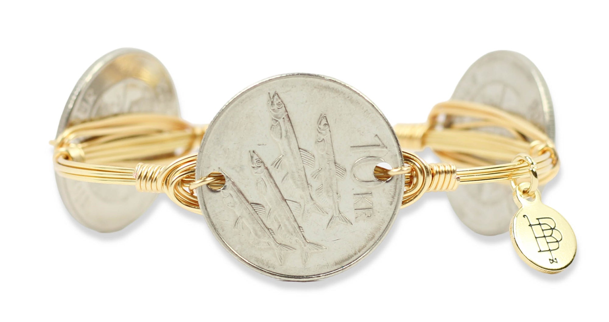 The Antique Coin Bangle Bracelet - Multi Icelandic Fish