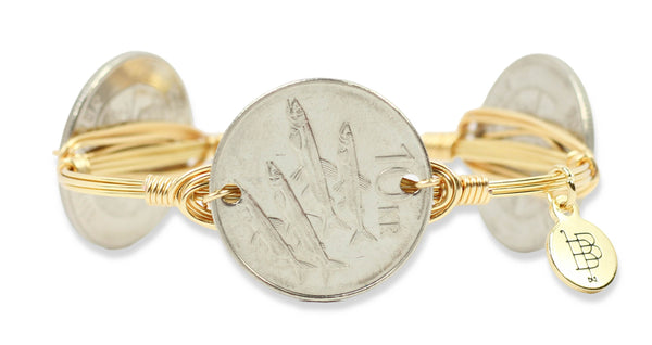 The Antique Coin Bangle Bracelet - Multi Icelandic Fish