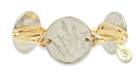 The Antique Coin Bangle Bracelet - Multi Icelandic Fish