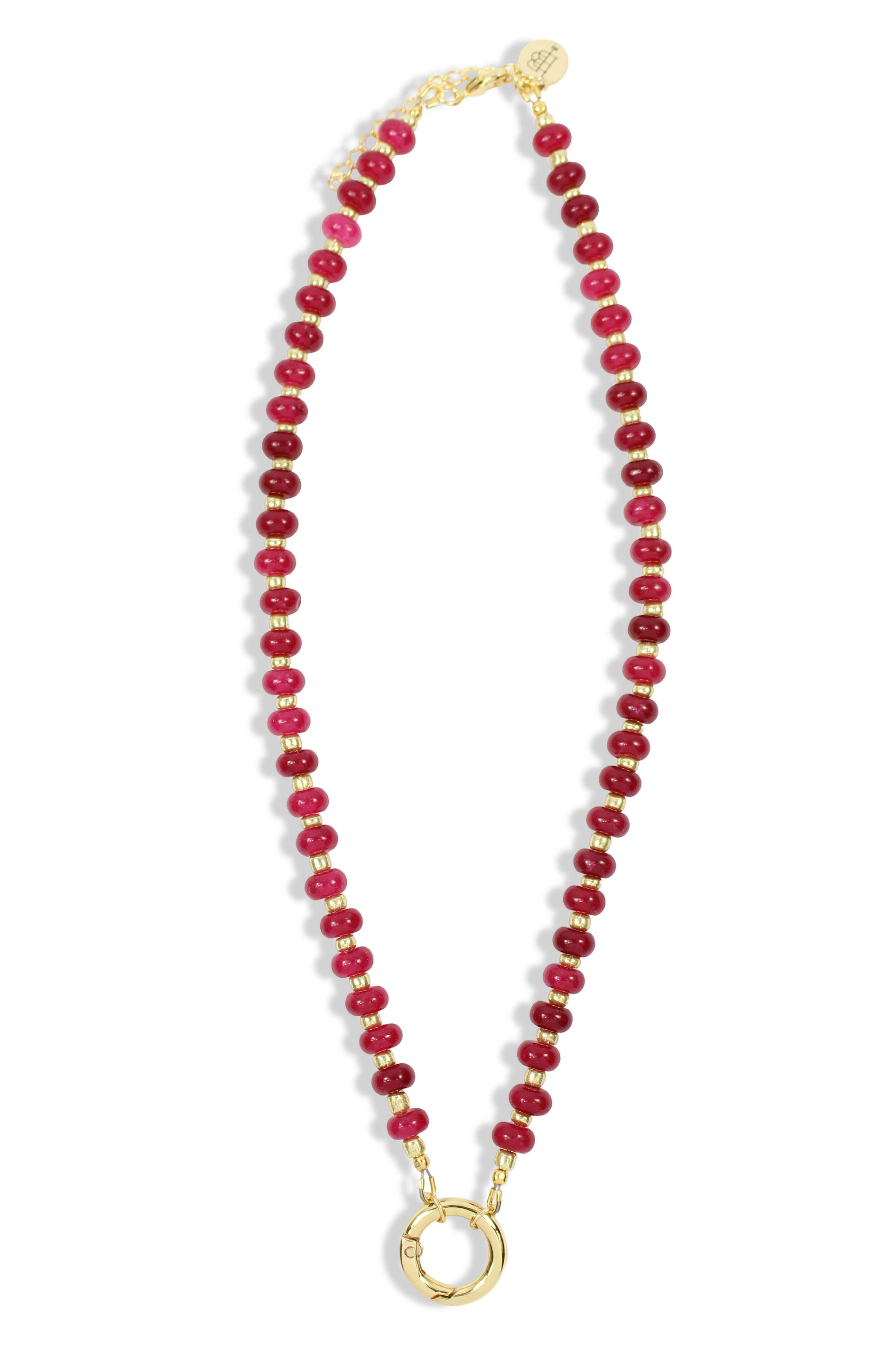 The Parker Charm Necklace - Maroon