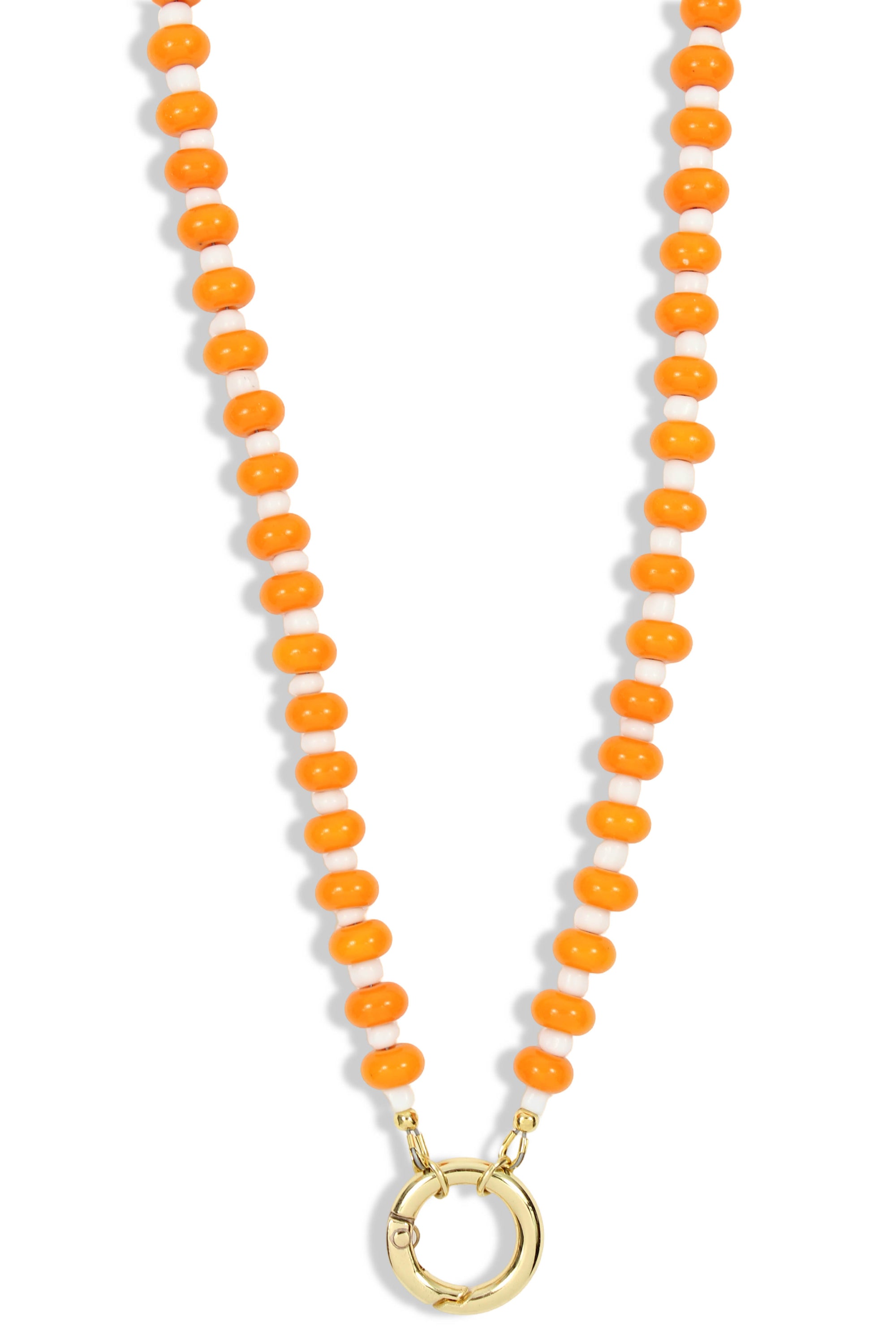 Tennessee orange beaded Parker Charm Necklace with gold front clasp