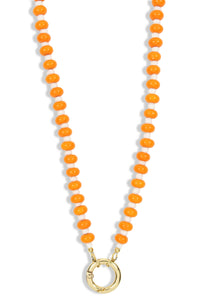 Tennessee orange beaded Parker Charm Necklace with gold front clasp