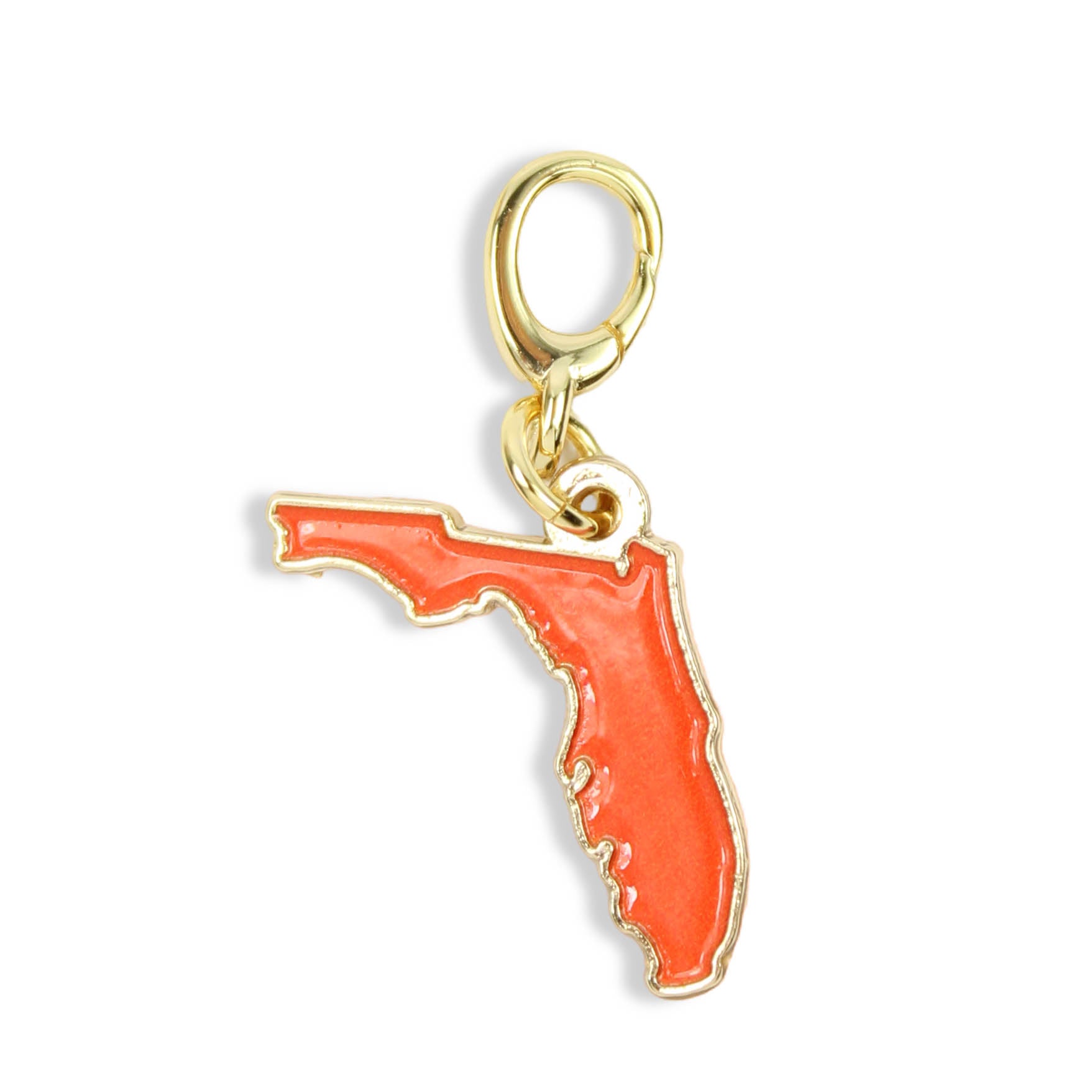 Orange State of Florida clasp charm with gold trim