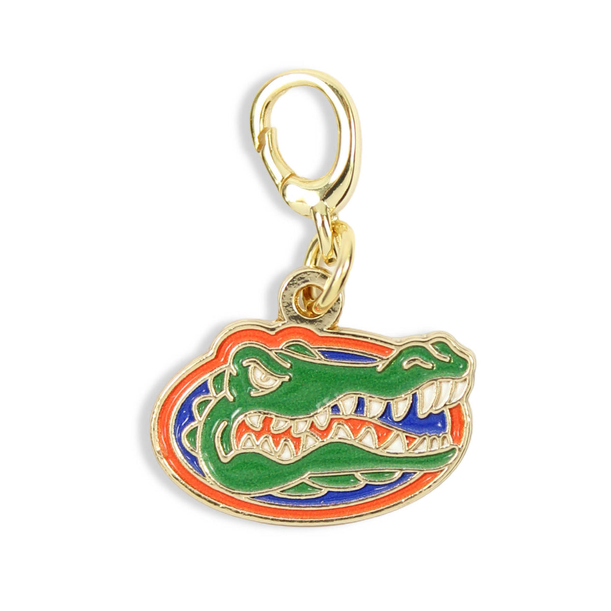 Florida Gators logo clasp charm in orange blue green and gold