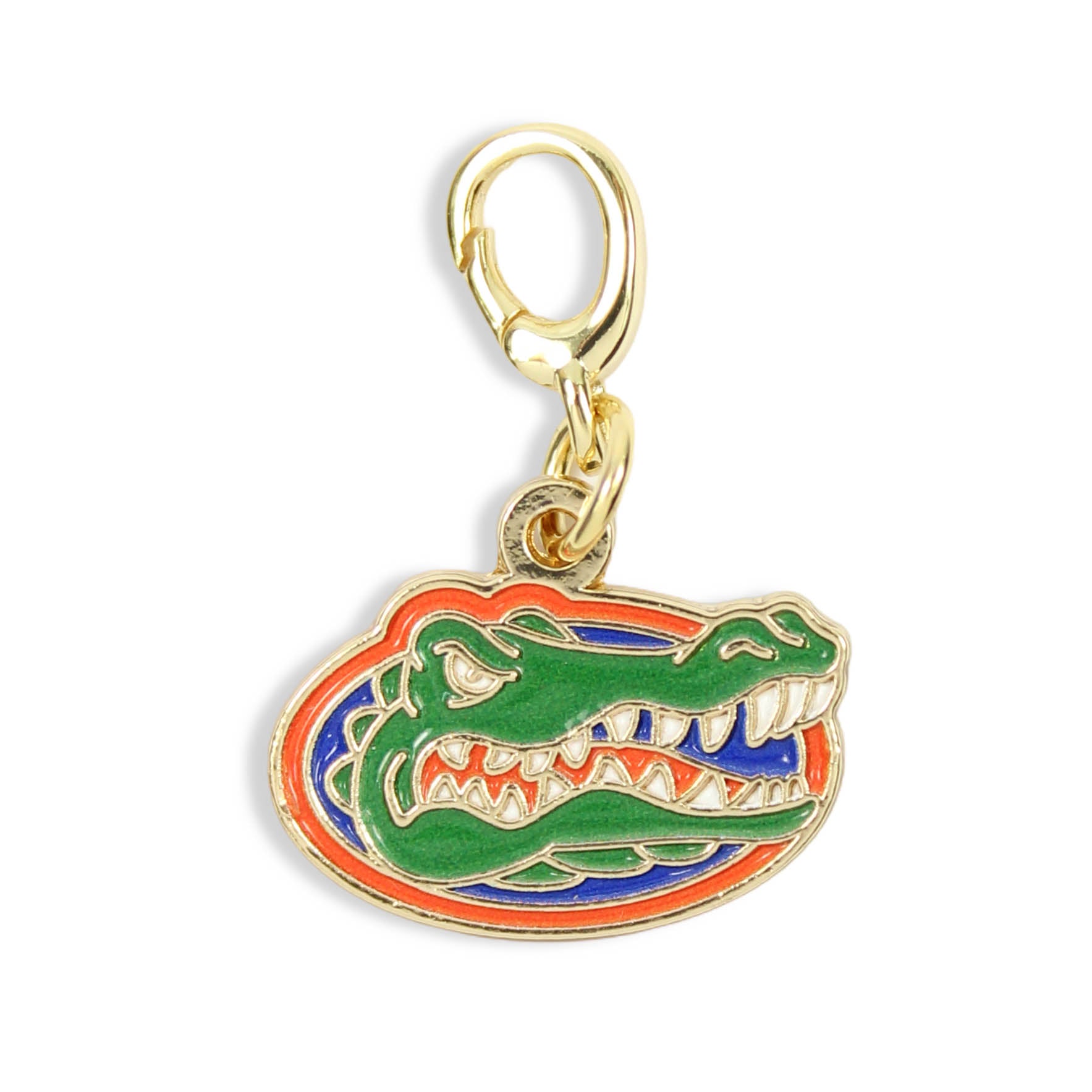 Florida Gators logo clasp charm in orange blue green and gold