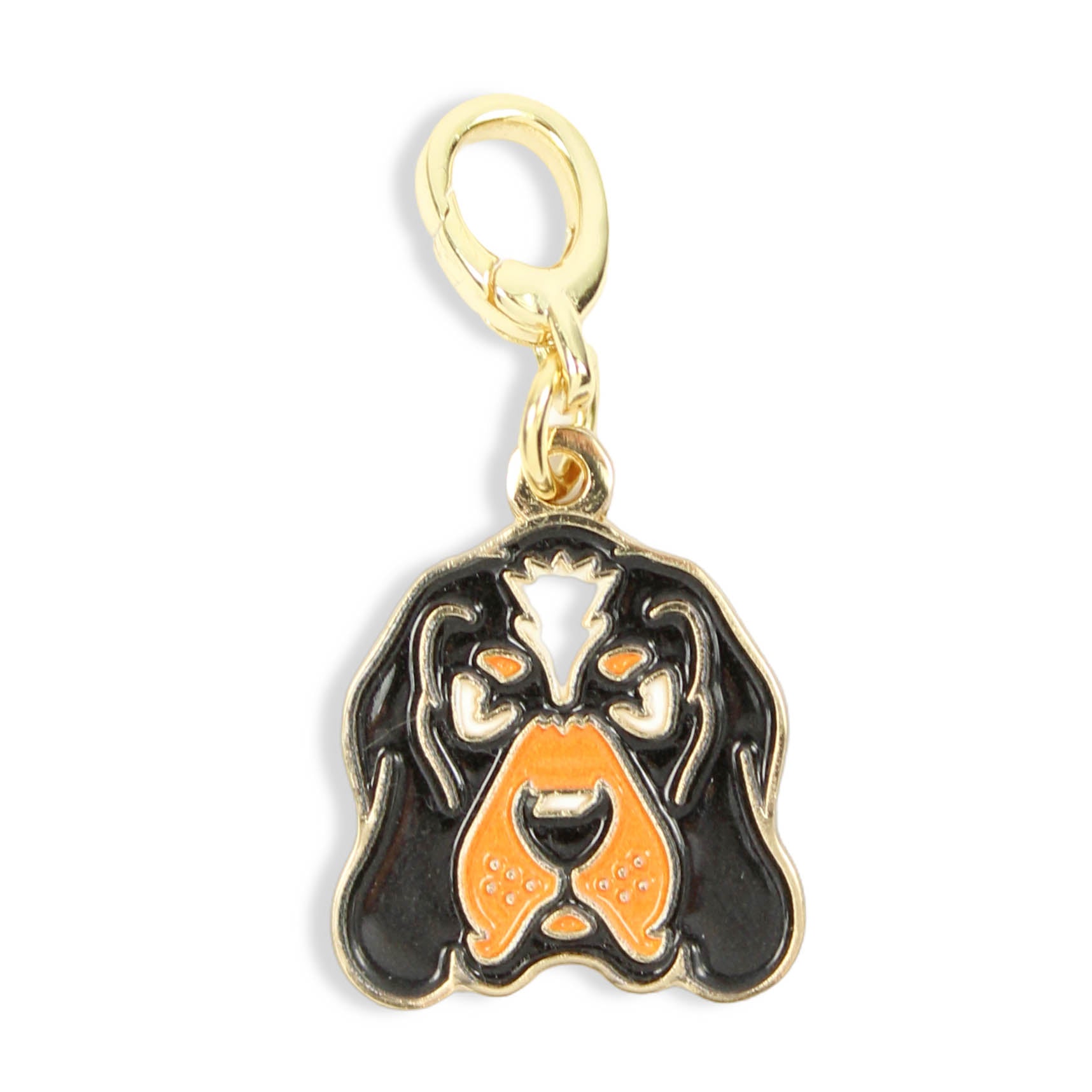 Smokey Tennessee mascot clasp charm in orange black and gold