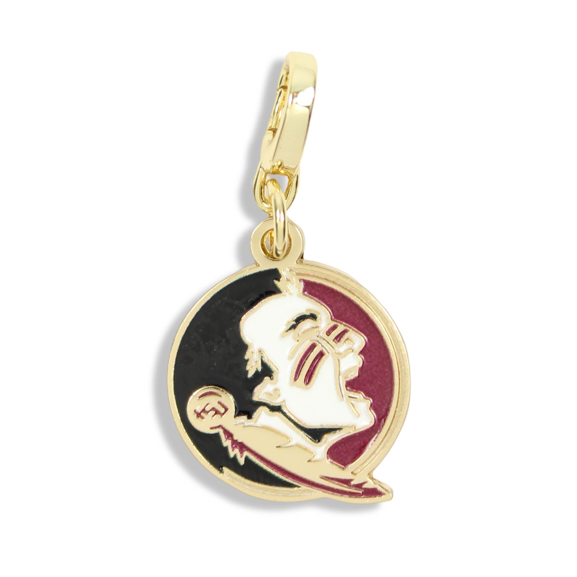 Florida State Seminoles logo clasp charm in garnet black and gold