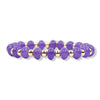 Annie Royal Purple Stretch Bracelet featuring round purple beads and gold accents by Bourbon and Boweties.