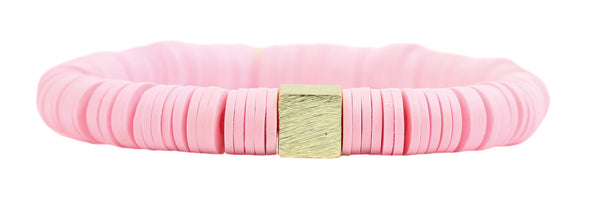 Shelby Vinyl Stretch Bracelet - Pink