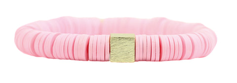Shelby Vinyl Stretch Bracelet - Pink