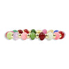 Annie Color Pop Stretch Bracelet featuring multicolored disc beads in pink, green, purple, red, and blue with gold accents by Bourbon and Boweties.
