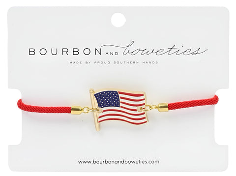 American Flag Adjustable Bracelet