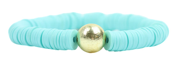 Shelby Vinyl Stretch Bracelet - Turquoise