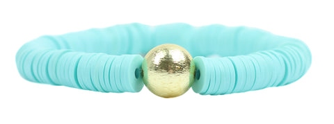 Shelby Vinyl Stretch Bracelet - Turquoise