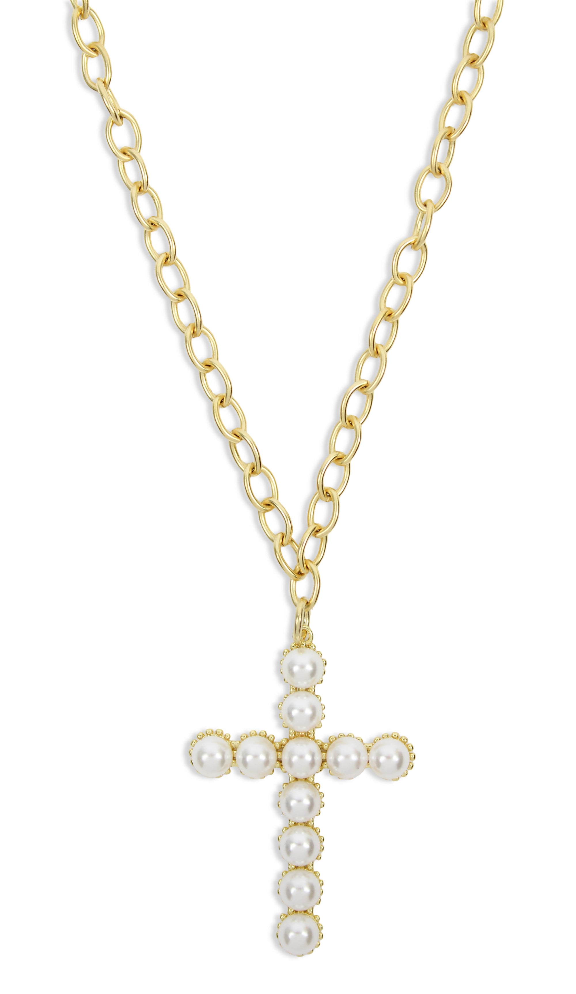 The Pearl Cross Necklace