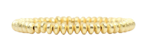 Stacker Stretch Bracelet - Brushed Gold Slice