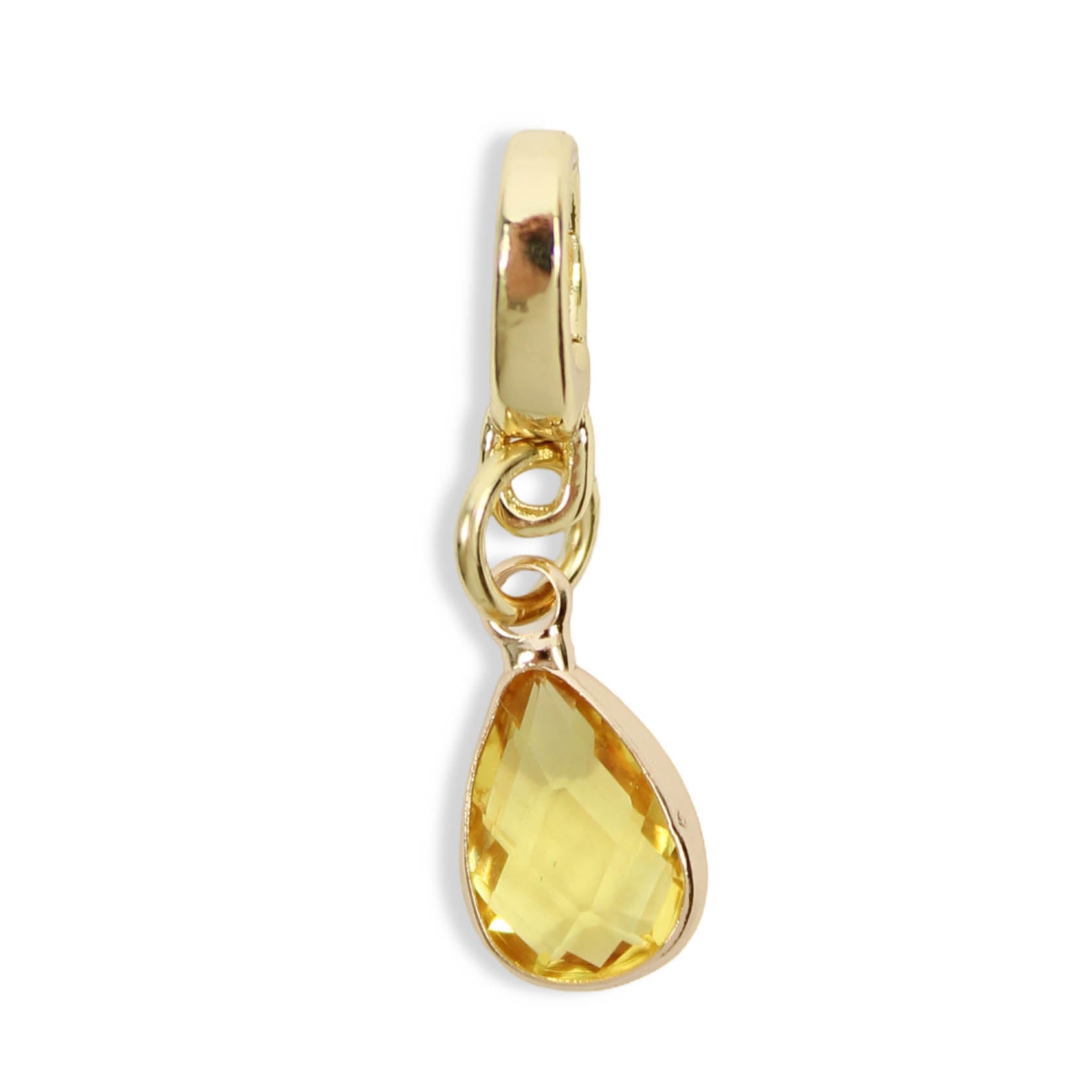 Golden Yellow Teardrop Charm
