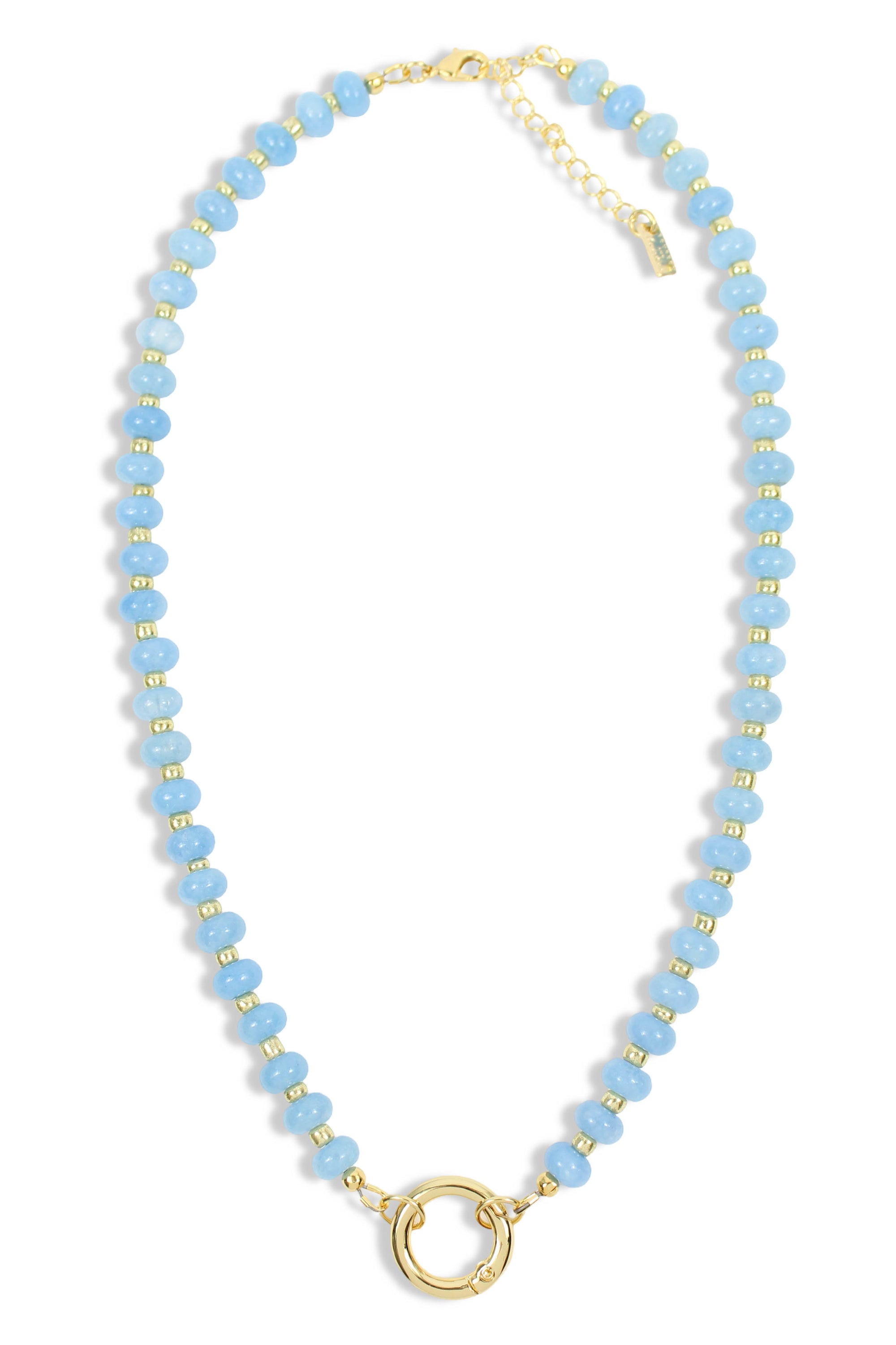 The Parker Charm Necklace - Light Blue