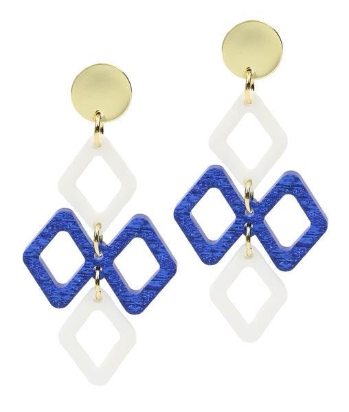 The Alexa Earring - Blue + White