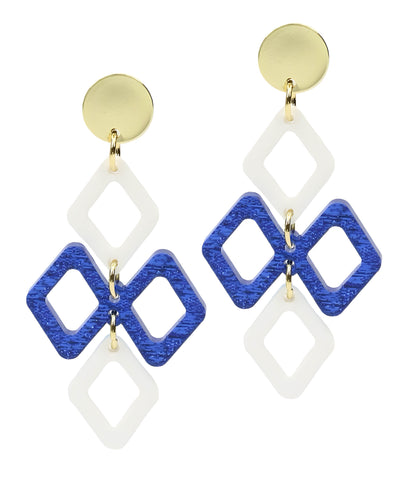 The Alexa Earring - Blue + White