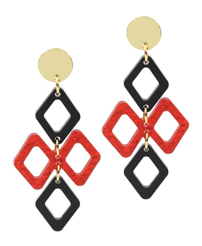 The Alexa Earring - Red + Black