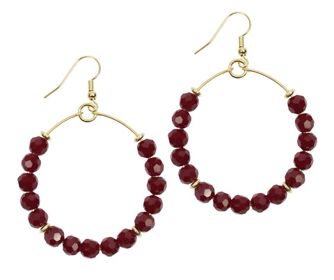 The Chloe Earring - Dark Garnet