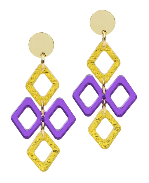 The Alexa Earring - Purple + Gold
