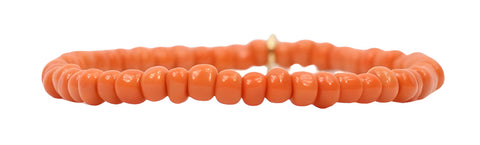 Stacker Stretch Bracelet - Auburn Orange Seed Bead