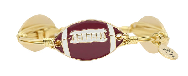The Football Bangle Bracelet - Garnet