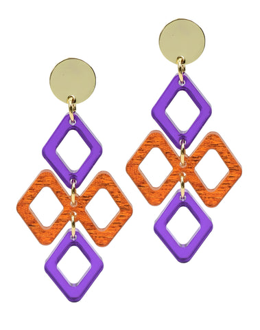 The Alexa Earring - Purple + Orange