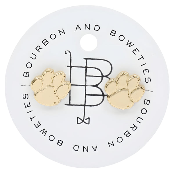 Clemson Tigers Paw Earring - Gold