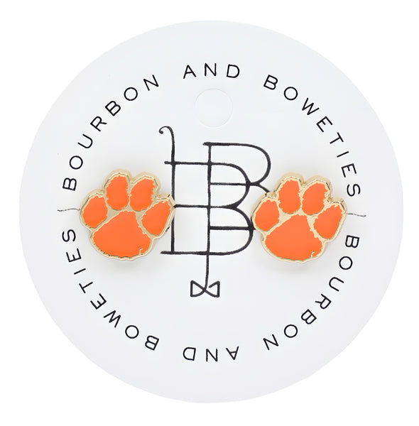 Clemson Tigers Paw Earring - Orange