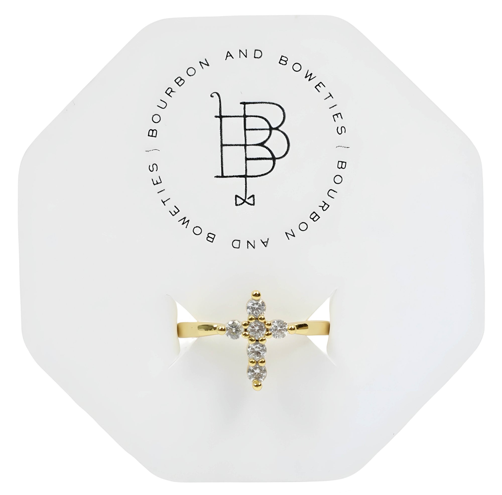 The Rhinestone Cross Ring