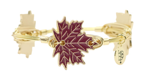The Autumn Leaf Bangle Bracelet - Scarlet