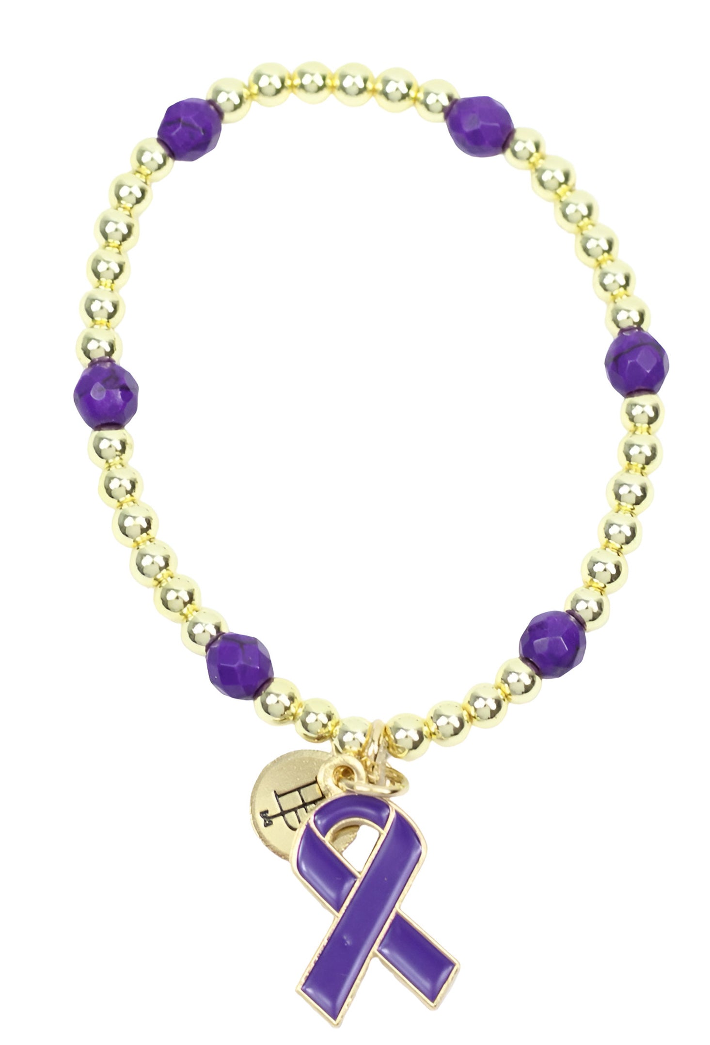 Awareness Ribbon Lexi Stretch Bracelet - Alzheimer's