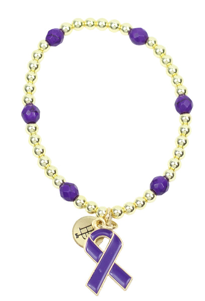 Awareness Ribbon Lexi Stacker Bracelet - Alzheimer's