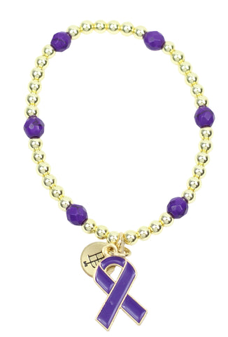 Awareness Ribbon Lexi Stacker Bracelet - Alzheimer's