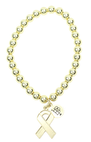 Awareness Ribbon Stacker Bracelet - Gold