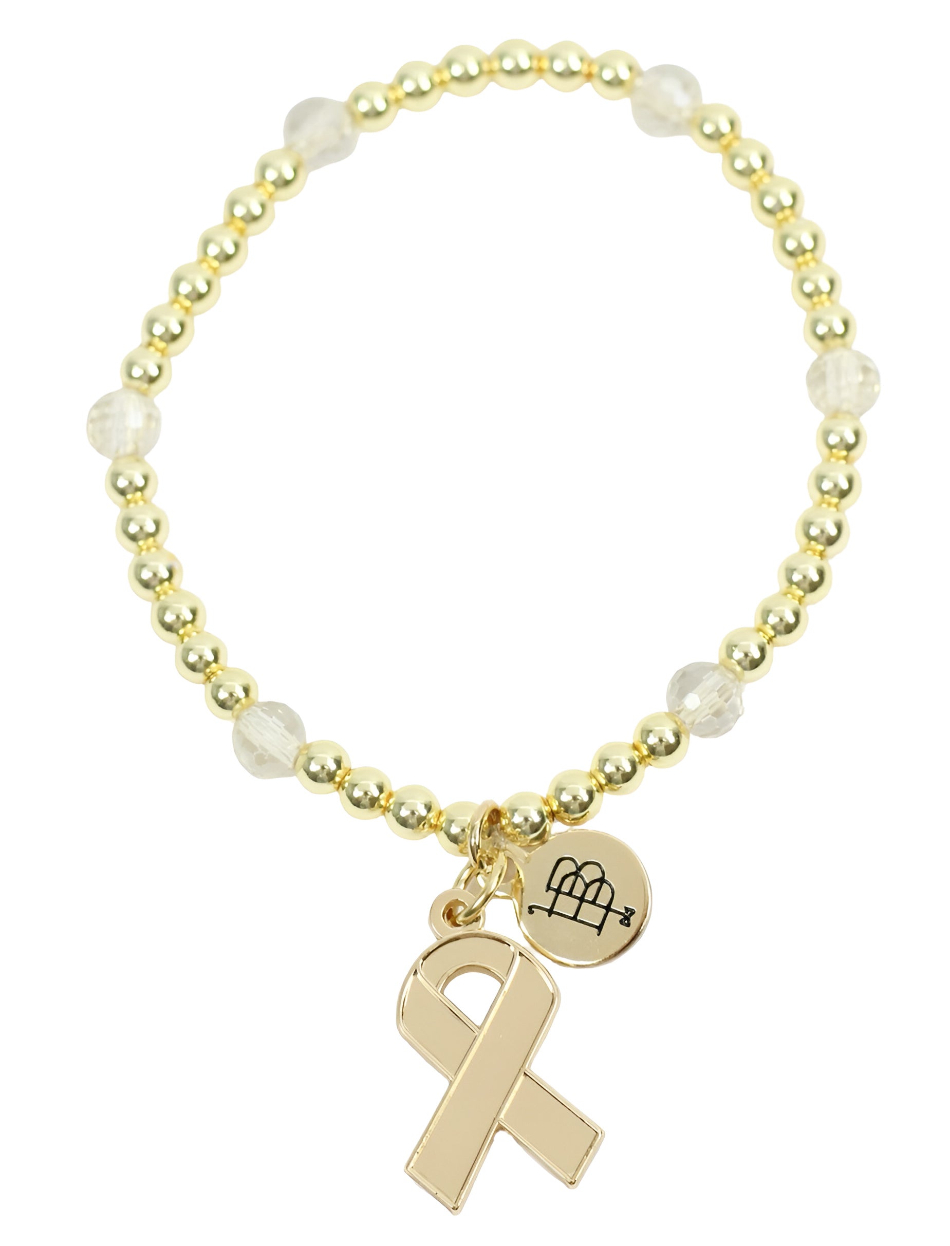 Awareness Ribbon Lexi Stretch Bracelet - Gold