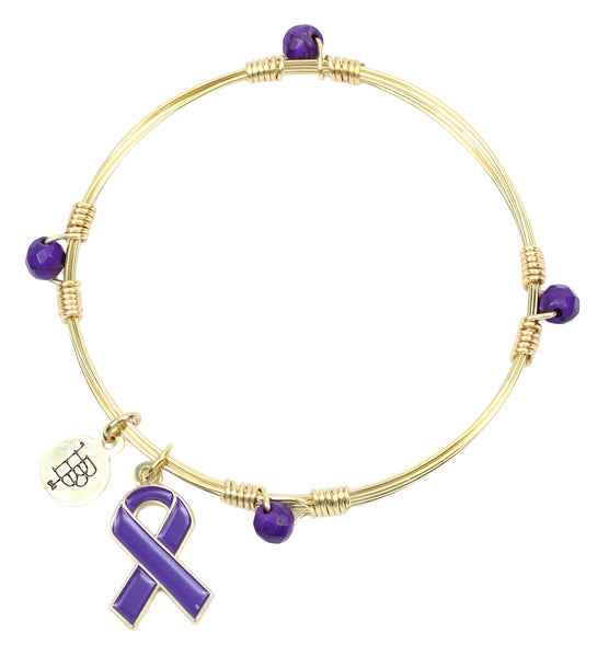 Awareness Ribbon Bangle Stacker - Alzheimer's