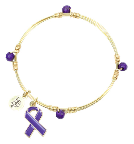 Awareness Ribbon Bangle Stacker - Alzheimer's