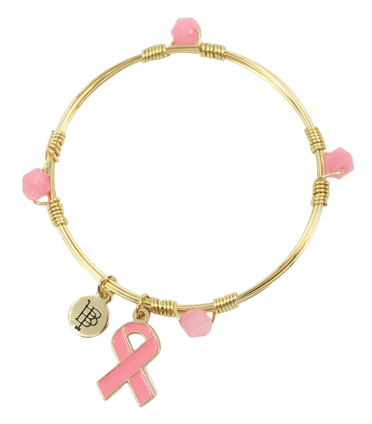 Awareness Ribbon Bangle Stacker - Breast Cancer